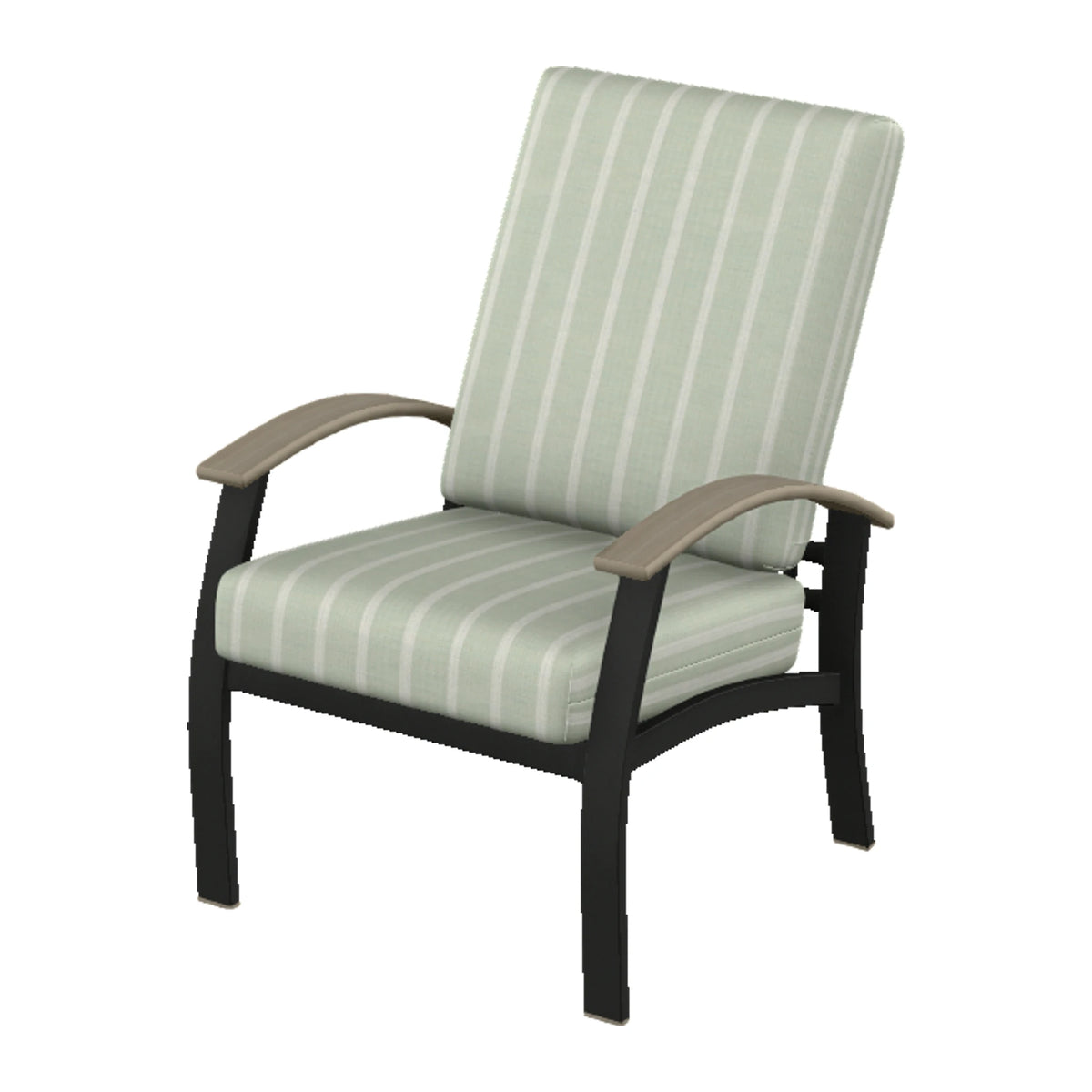 Belle Isle Cushion Armchair — Black PC / Weathered Wood Accent