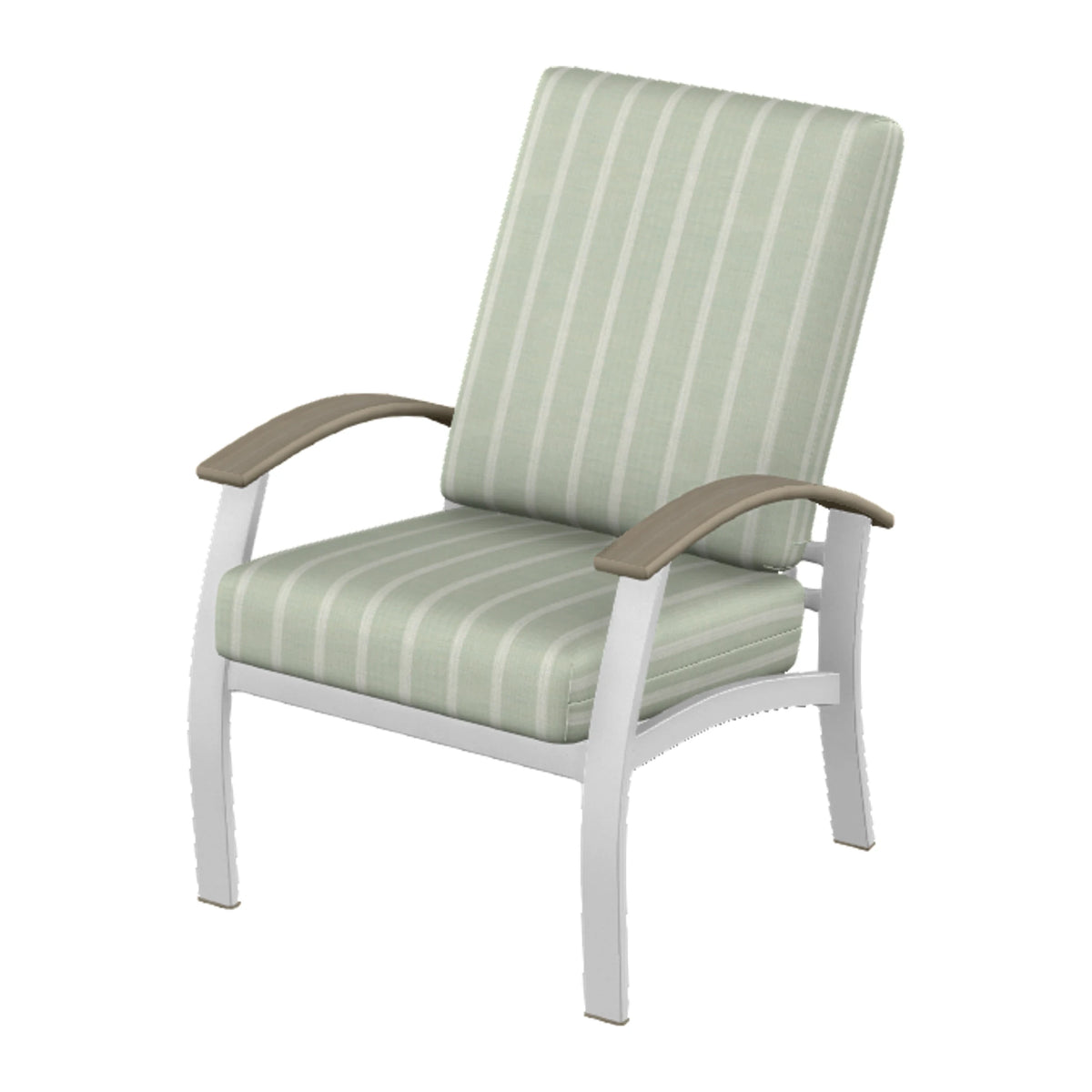 Belle Isle Cushion Armchair — White Txt PC / Weathered Wood Accent