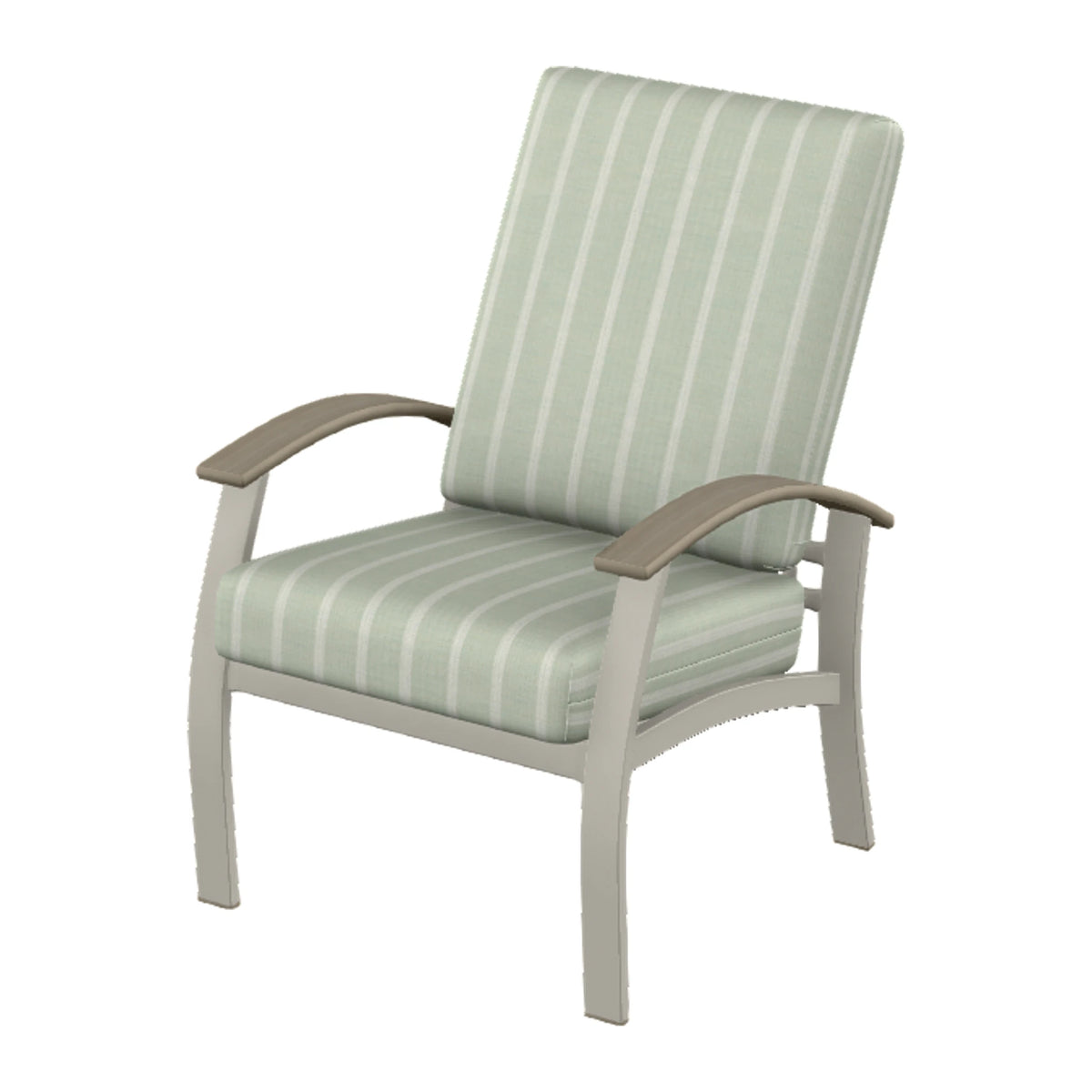 Belle Isle Cushion Armchair — Warm Grey PC / Weathered Wood Accent