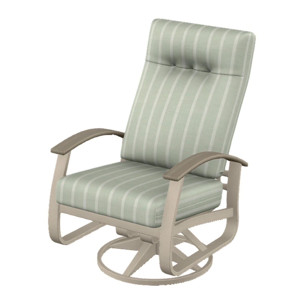 Belle Isle Cushion Supreme Height Swivel Rocker — Desert Sand PC / Weathered Wood Accent