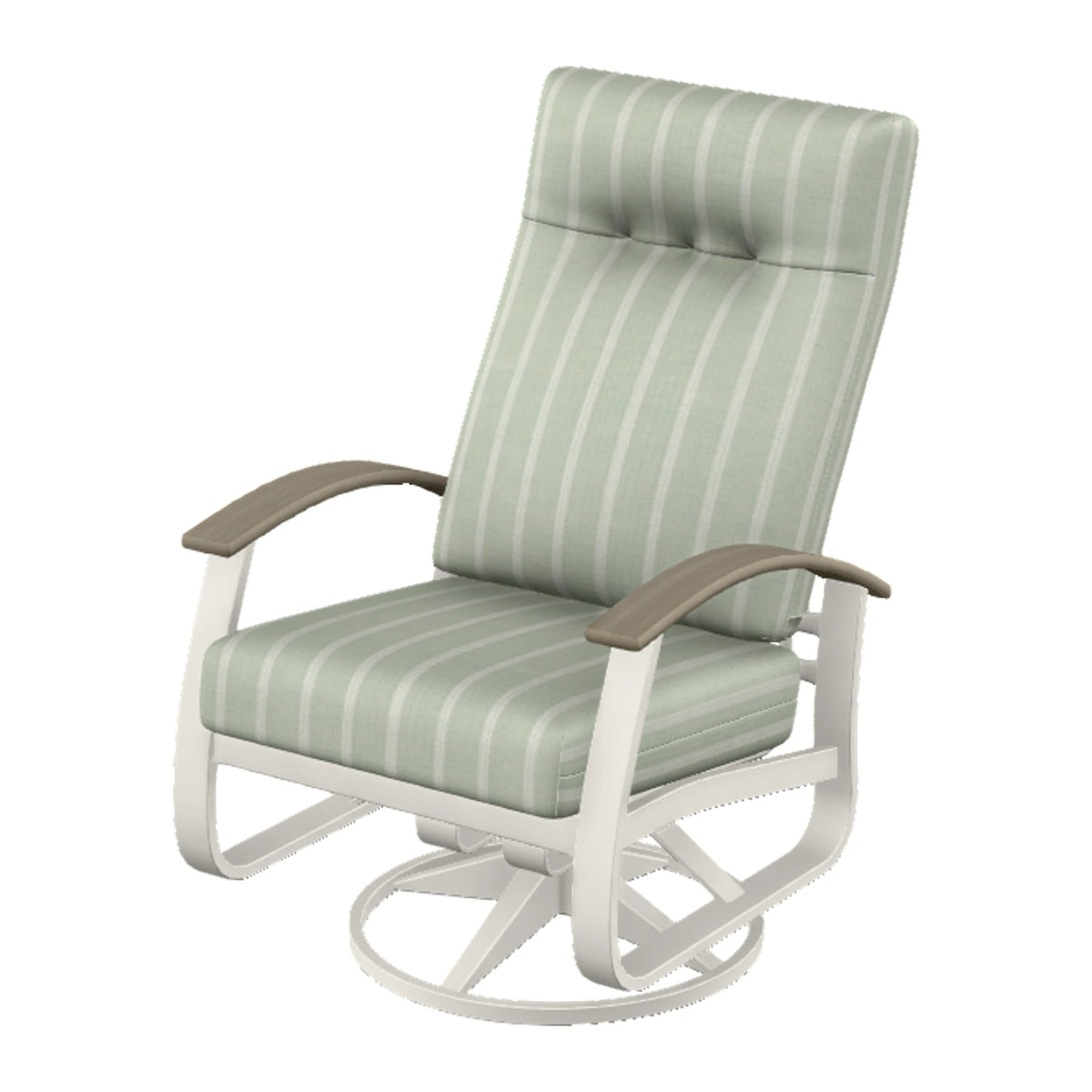 Belle Isle Cushion Supreme Height Swivel Rocker — Snow PC / Weathered Wood Accent