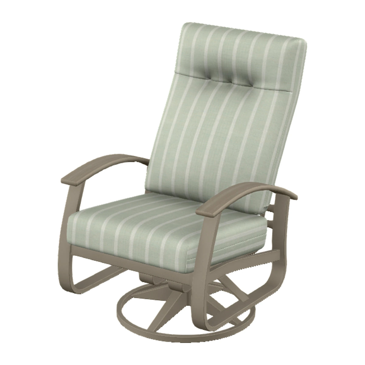 Belle Isle Cushion Supreme Height Swivel Rocker — Storm PC / Weathered Wood Accent