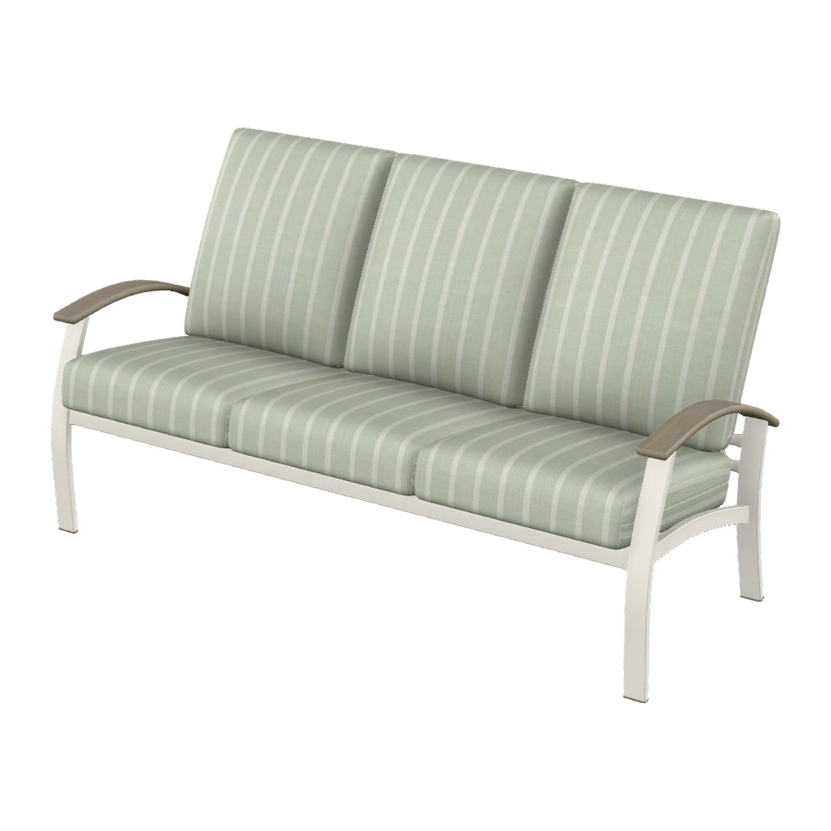 Belle Isle Cushion Sofa — Snow PC / Weathered Wood Accent