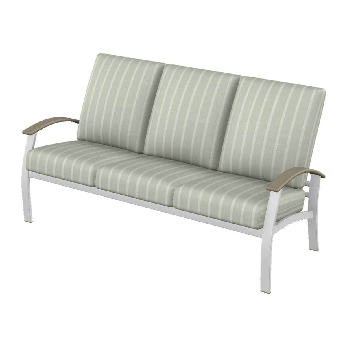 Belle Isle Cushion Sofa — White Txt PC / Weathered Wood Accent