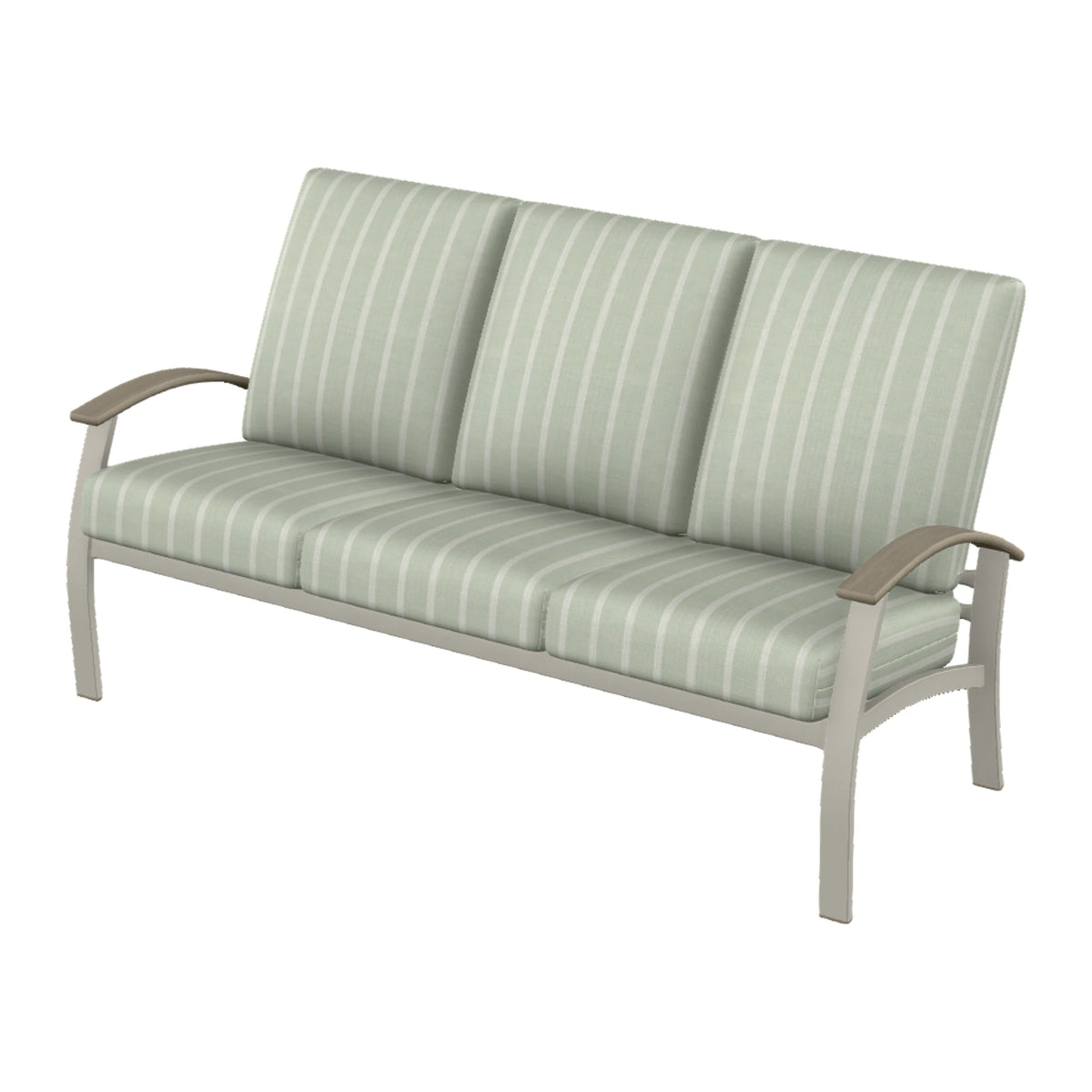 Belle Isle Cushion Sofa — Warm Grey PC / Weathered Wood Accent