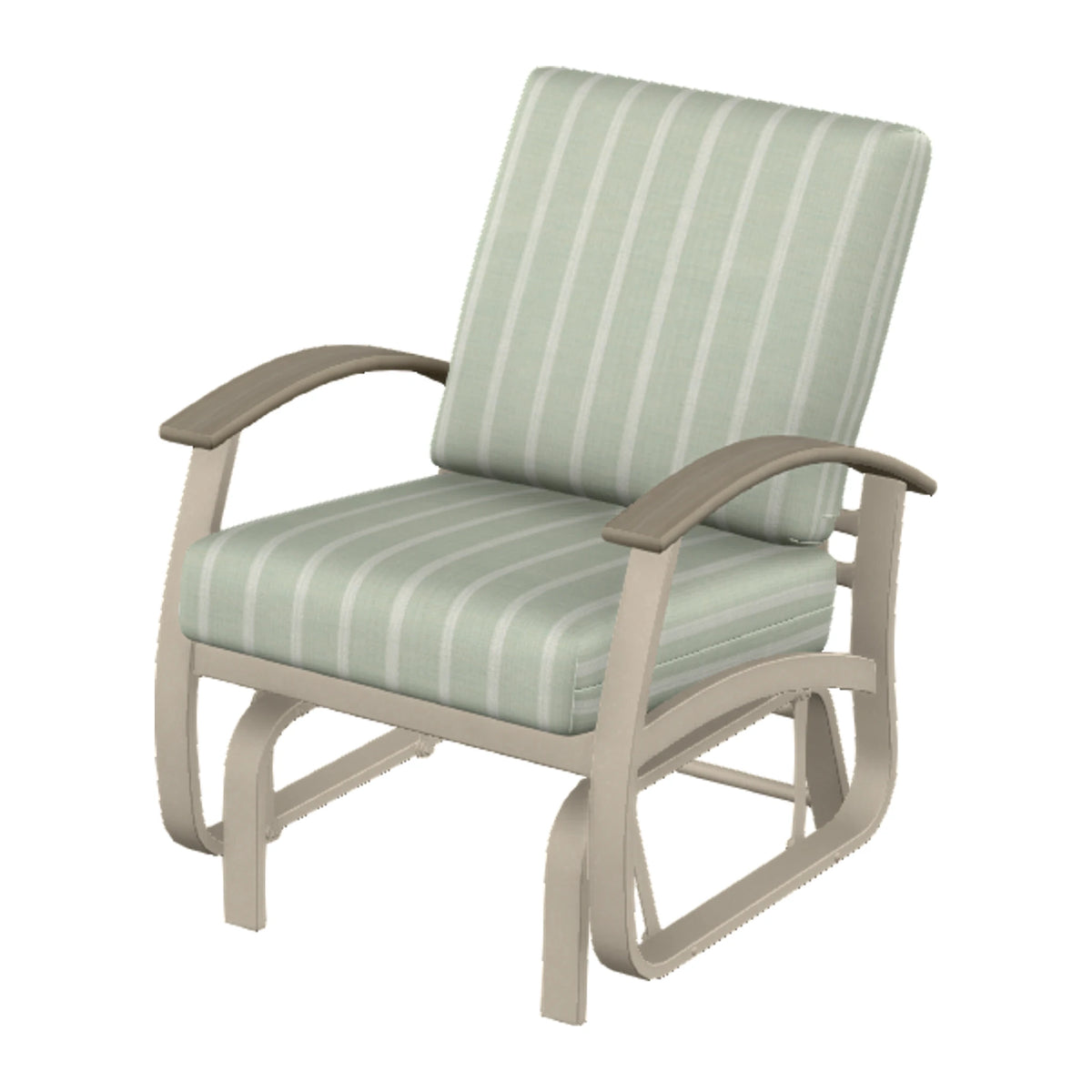 Belle Isle Cushion Single-Seat Glider — Desert Sand PC / Weathered Wood Accent