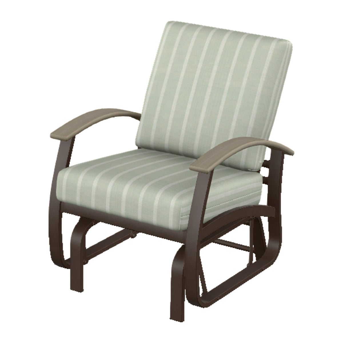 Belle Isle Cushion Single-Seat Glider — Kona PC / Weathered Wood Accent