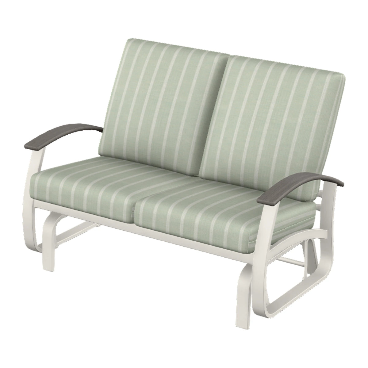 Belle Isle Cushion Loveseat Glider — Snow PC / Boardwalk Accents