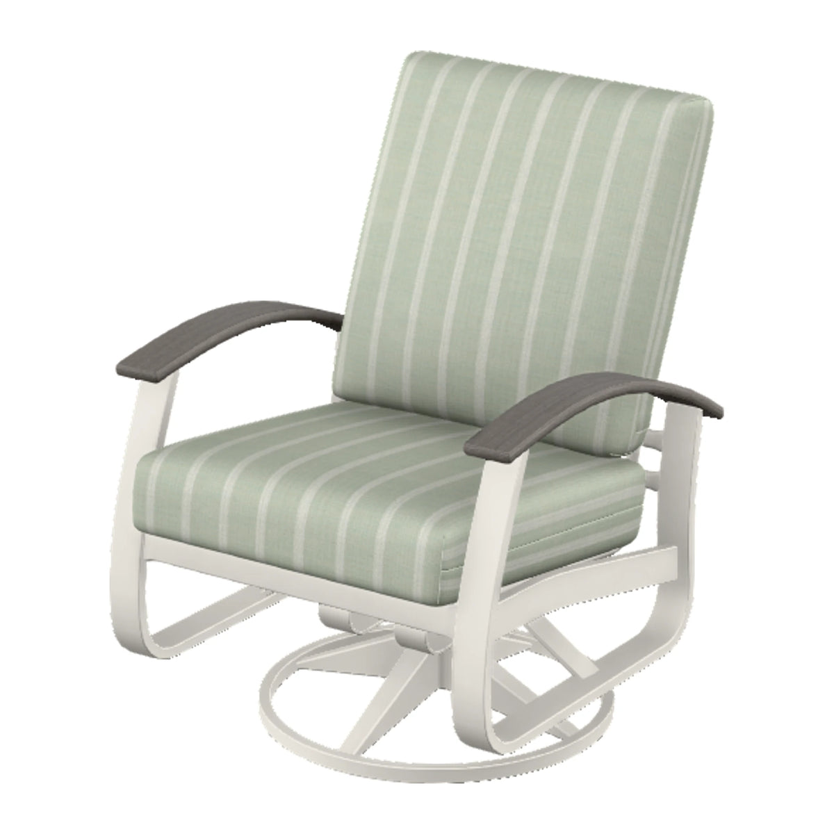 Belle Isle Cushion Swivel Rocker — Snow PC / Boardwalk Accents