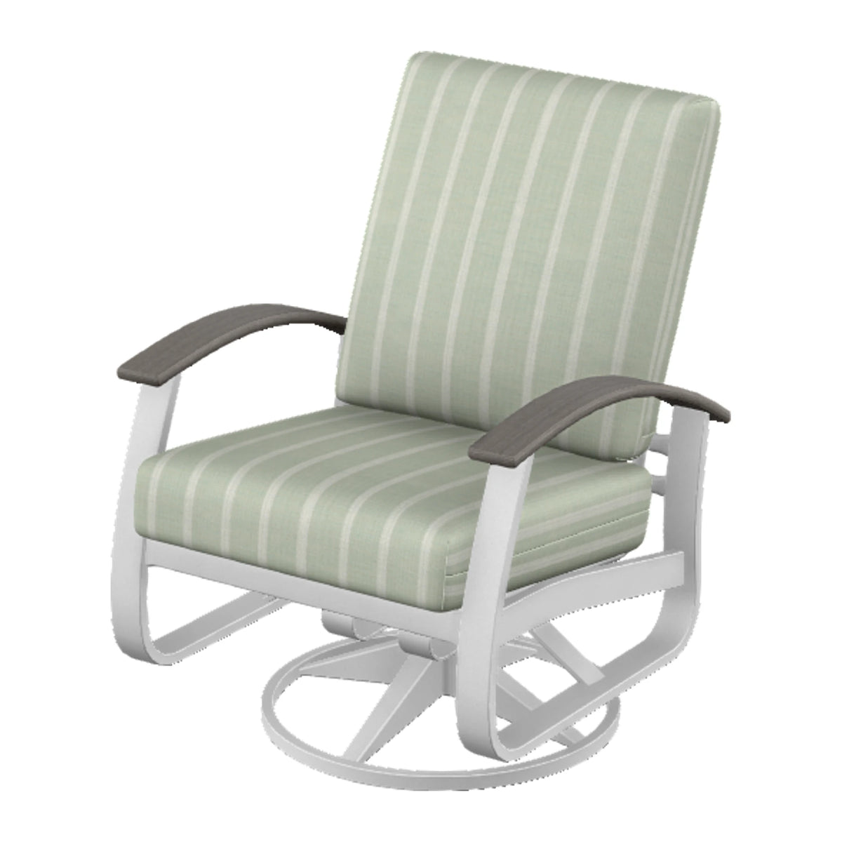 Belle Isle Cushion Swivel Rocker — White Txt PC / Boardwalk Accents