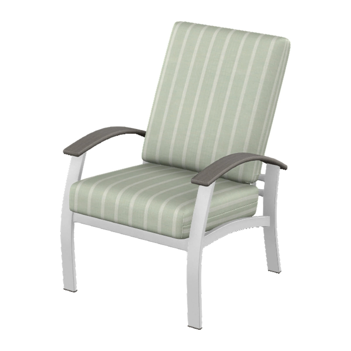 Belle Isle Cushion Armchair — White Txt PC / Boardwalk Accents