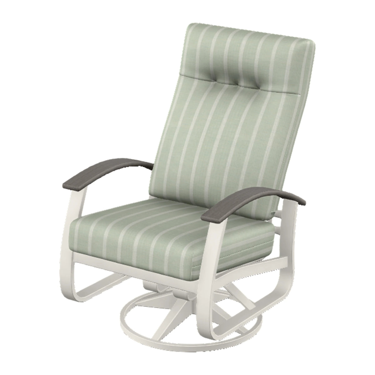 Belle Isle Cushion Supreme Height Swivel Rocker — Snow PC / Boardwalk Accents