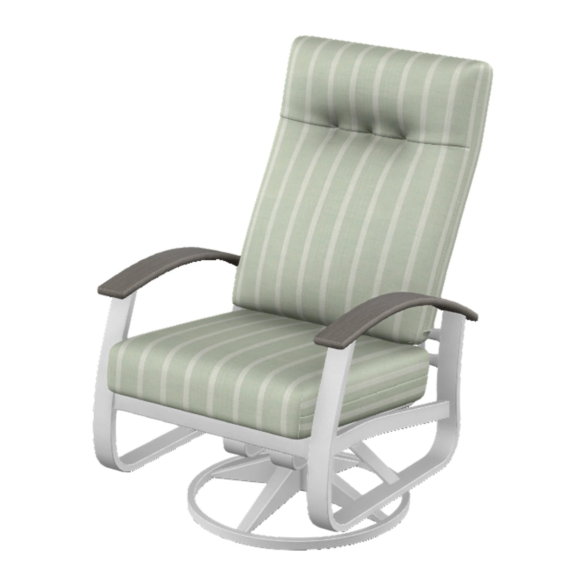 Belle Isle Cushion Supreme Height Swivel Rocker — White Txt PC / Boardwalk Accents