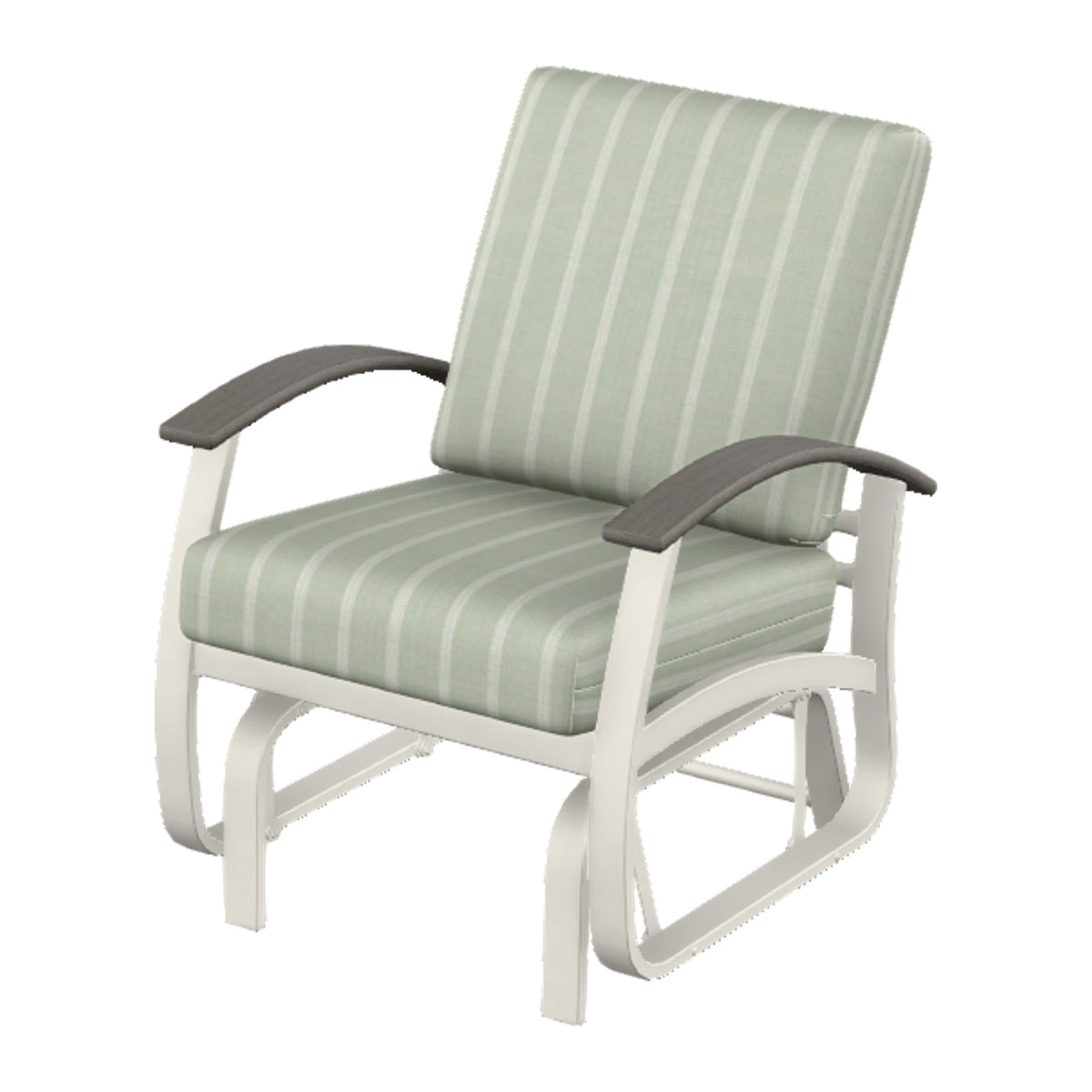 Belle Isle Cushion Single-Seat Glider — Snow PC / Boardwalk Accents