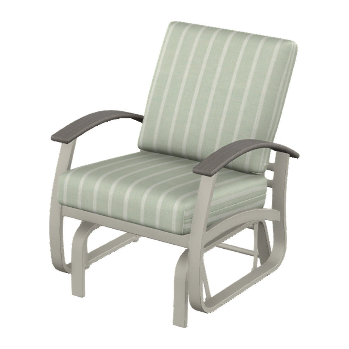 Belle Isle Cushion Single-Seat Glider — Warm Grey PC / Boardwalk Accents