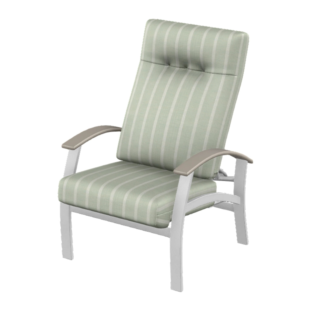 Belle Isle Cushion Supreme Height Adjustable Armchair — White Txt PC / Warm Grey Accents