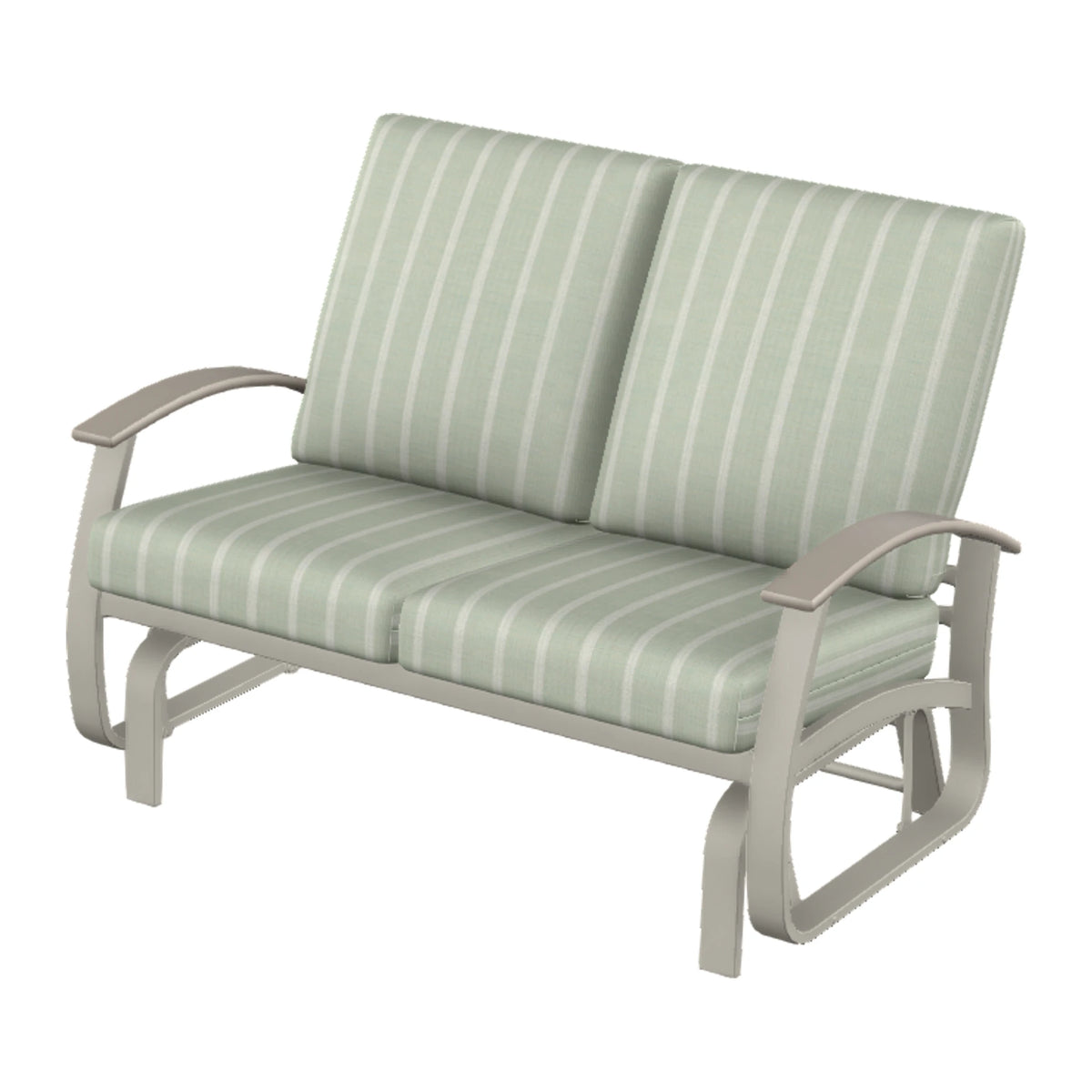 Belle Isle Cushion Loveseat Glider — Warm Grey PC / Warm Grey Accents