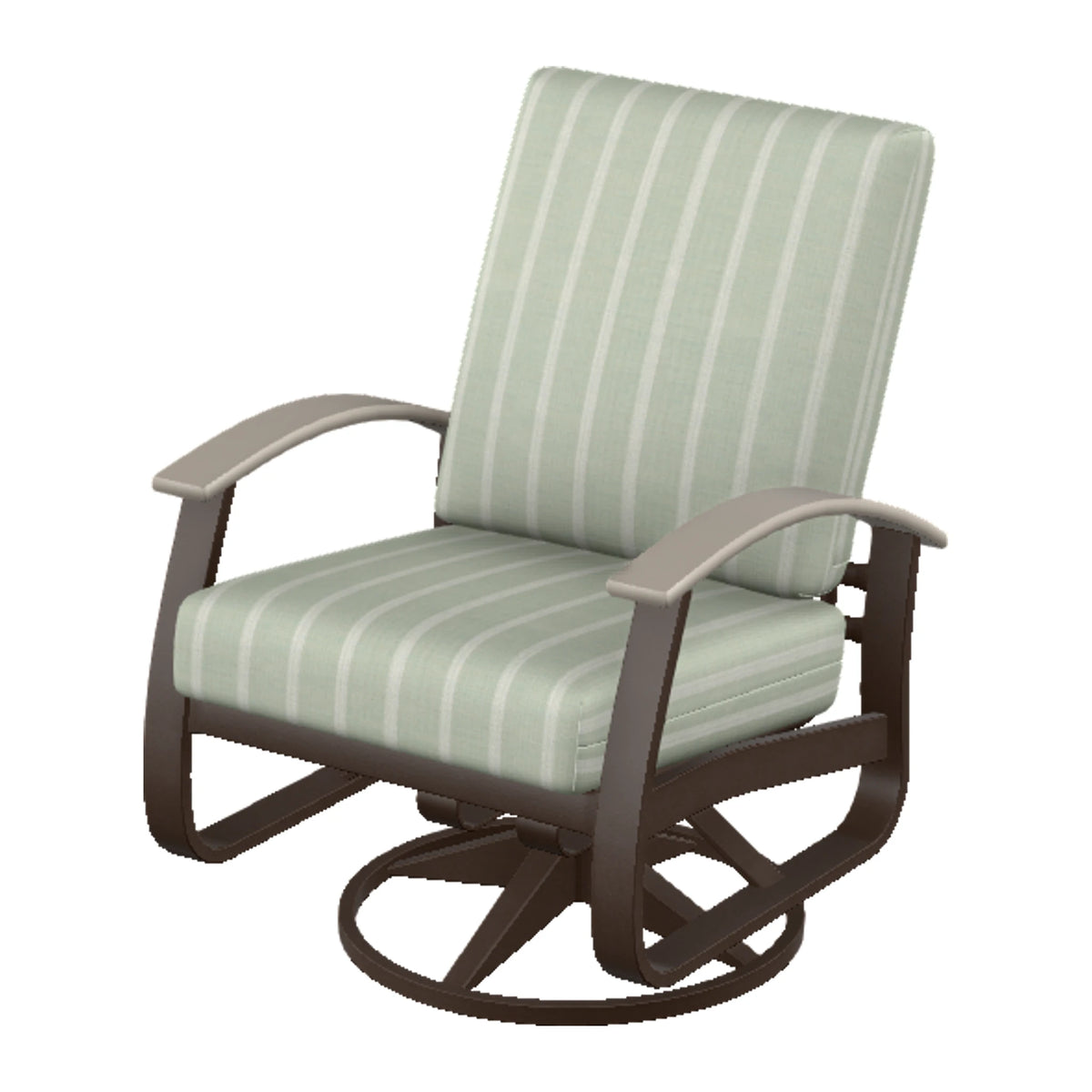 Belle Isle Cushion Swivel Rocker — Kona PC / Warm Grey Accents