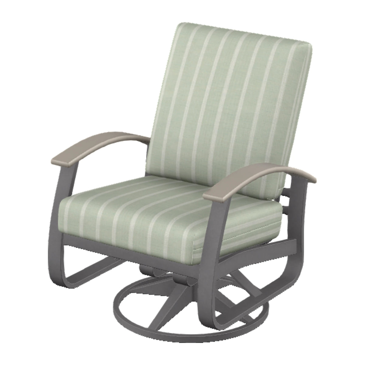Belle Isle Cushion Swivel Rocker — Graphite Txt PC / Warm Grey Accents