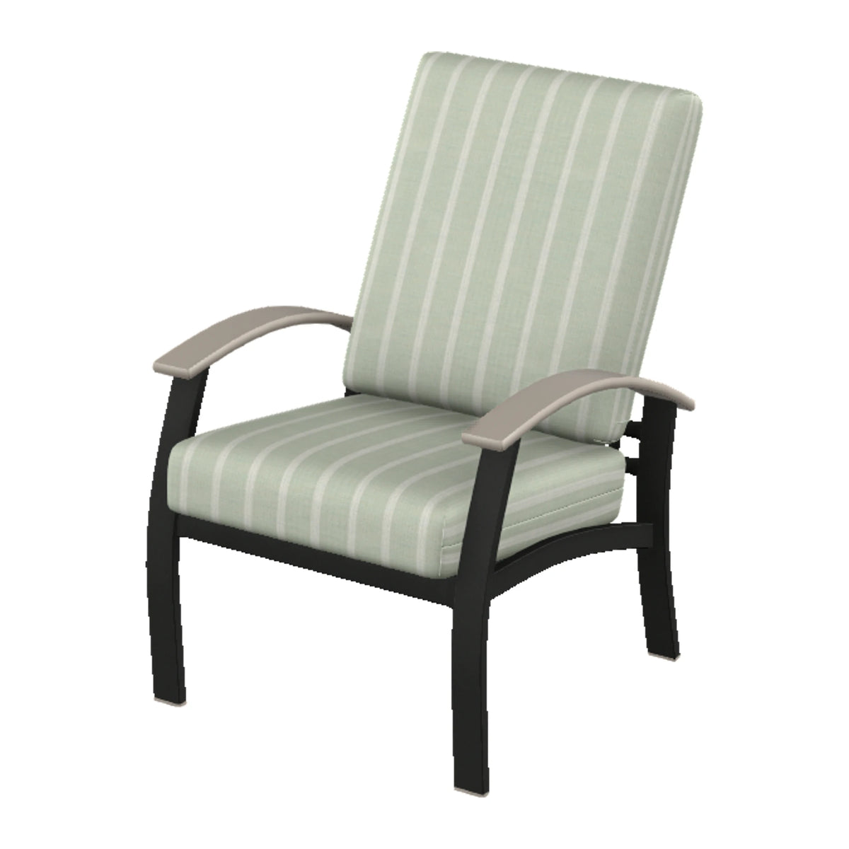Belle Isle Cushion Armchair — Black PC / Warm Grey Accents
