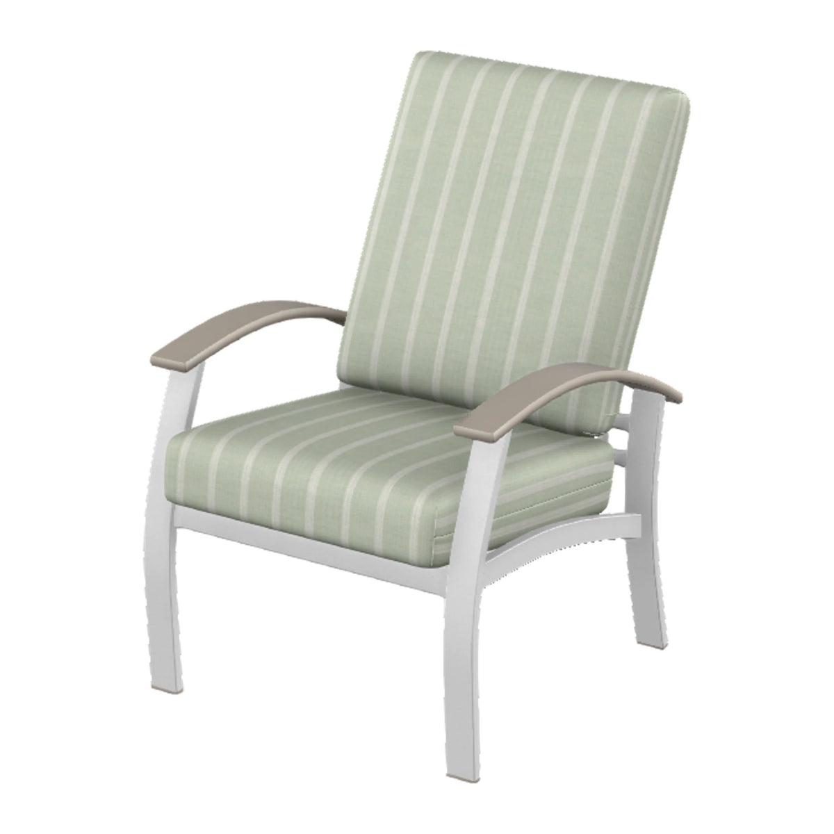 Belle Isle Cushion Armchair — White Txt PC / Warm Grey Accents