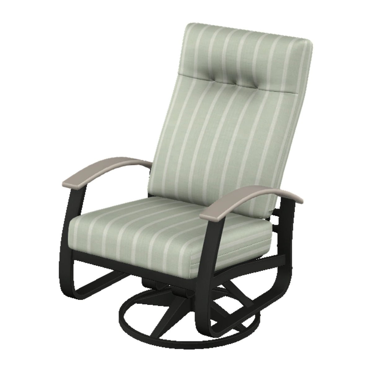 Belle Isle Cushion Supreme Height Swivel Rocker — Black PC / Warm Grey Accents