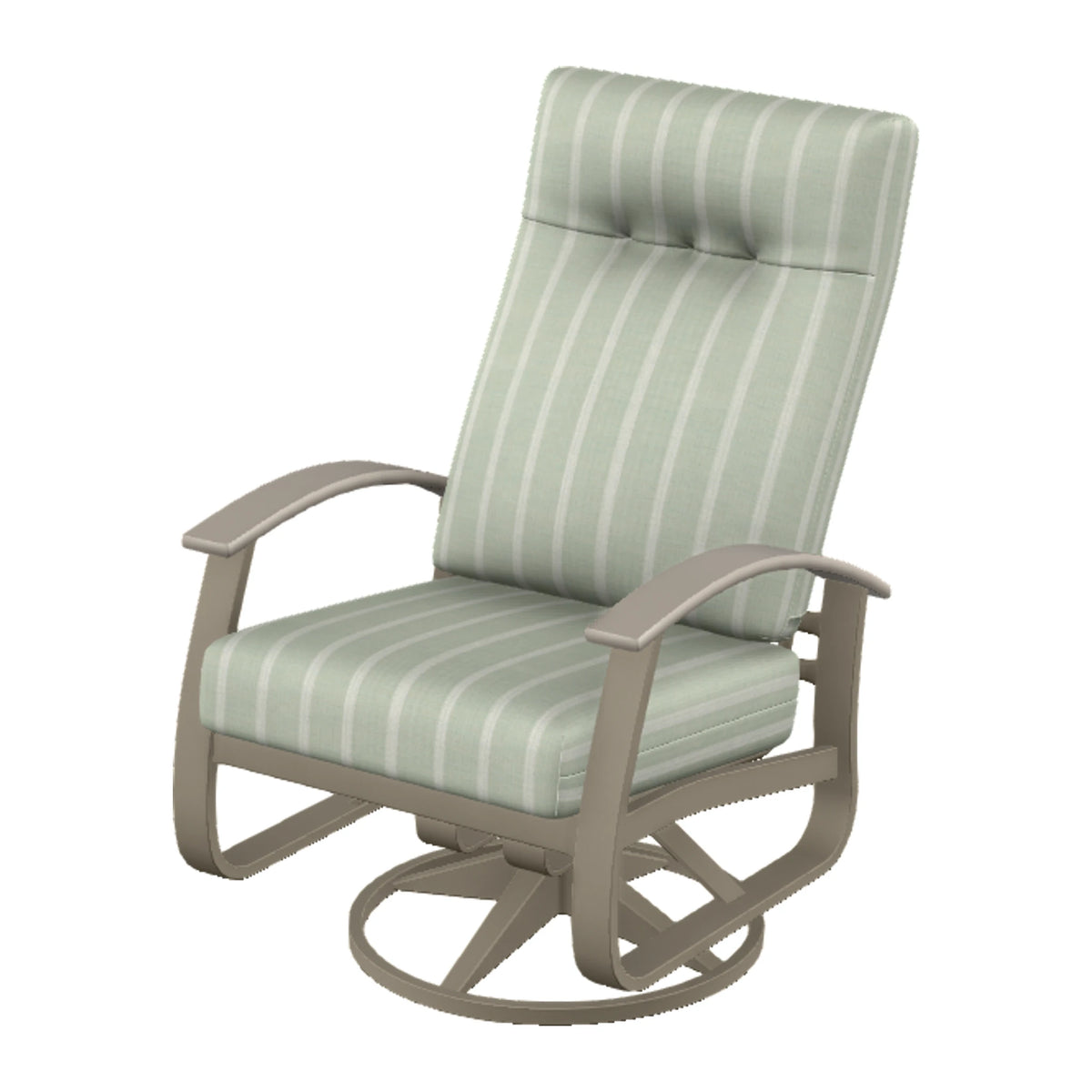 Belle Isle Cushion Supreme Height Swivel Rocker — Storm PC / Warm Grey Accents