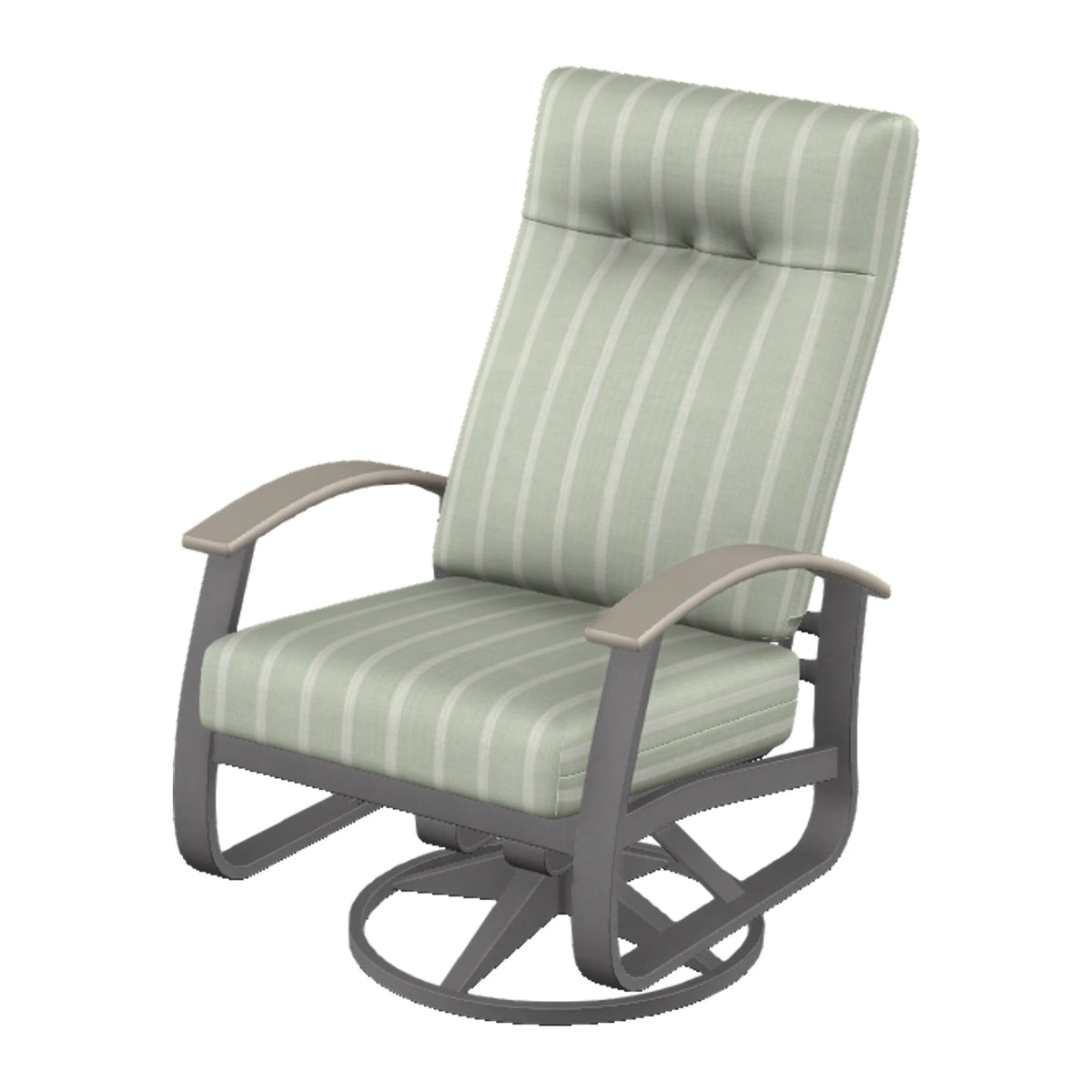 Belle Isle Cushion Supreme Height Swivel Rocker — Graphite Txt PC / Warm Grey Accents
