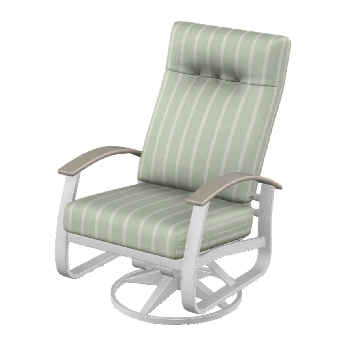 Belle Isle Cushion Supreme Height Swivel Rocker — White Txt PC / Warm Grey Accents