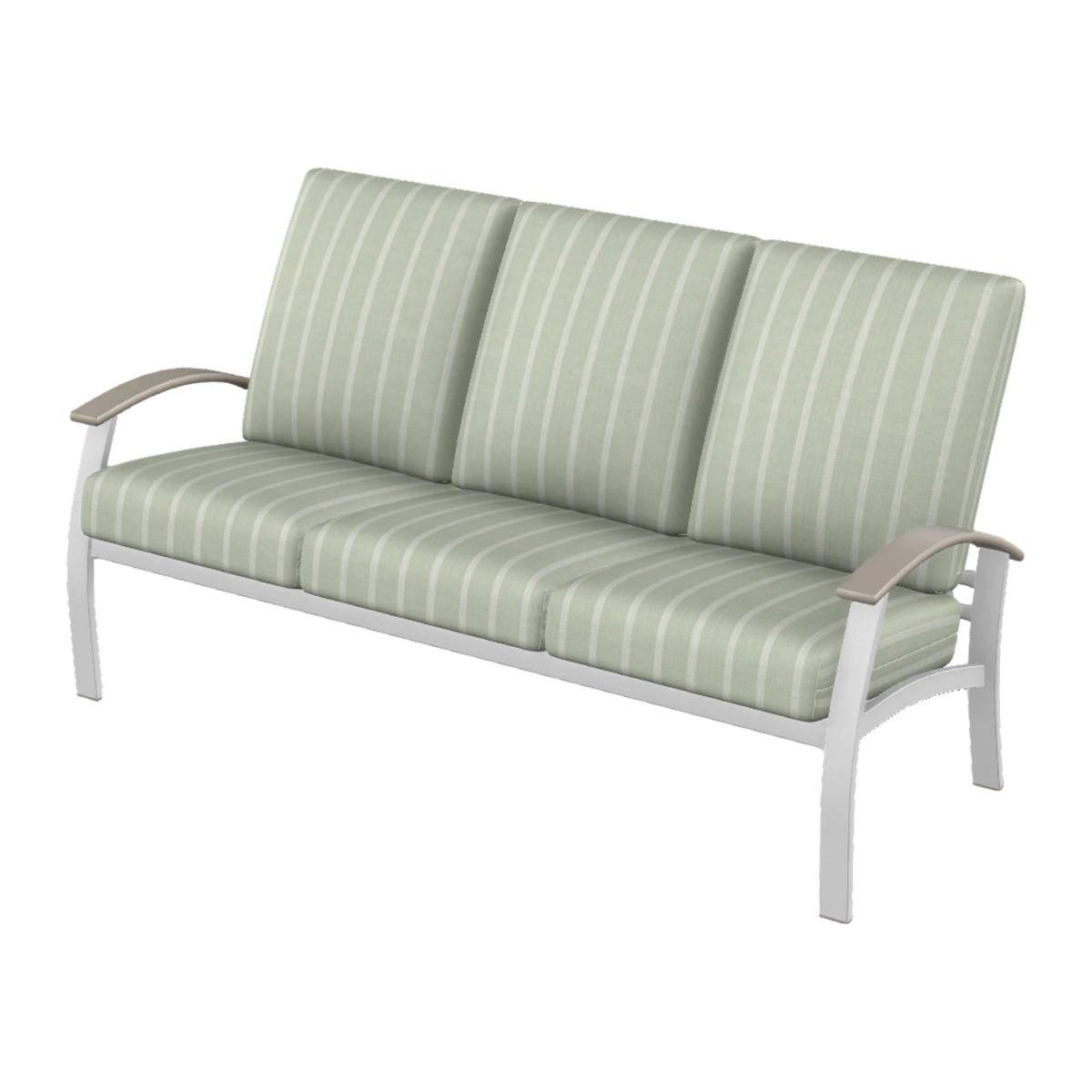 Belle Isle Cushion Sofa — White Txt PC / Warm Grey Accents