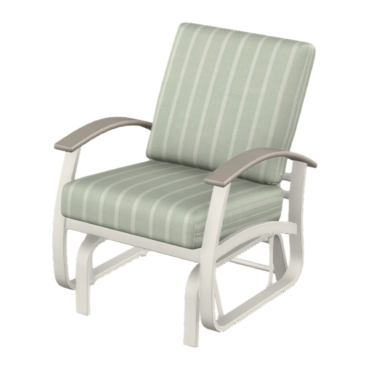 Belle Isle Cushion Single-Seat Glider — Snow PC / Warm Grey Accents