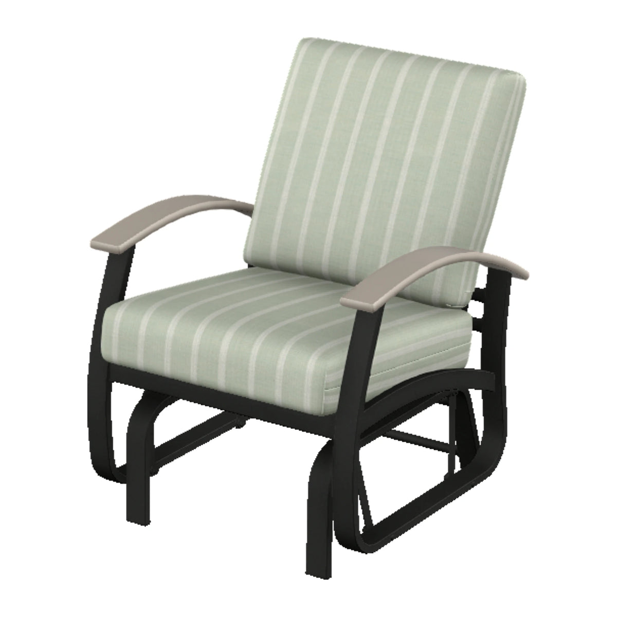 Belle Isle Cushion Single-Seat Glider — Black PC / Warm Grey Accents