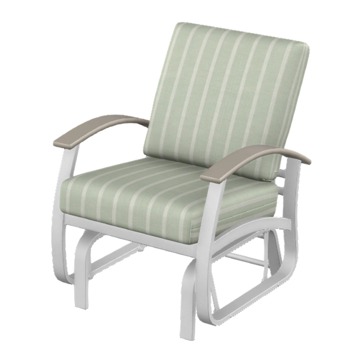 Belle Isle Cushion Single-Seat Glider — White Txt PC / Warm Grey Accents