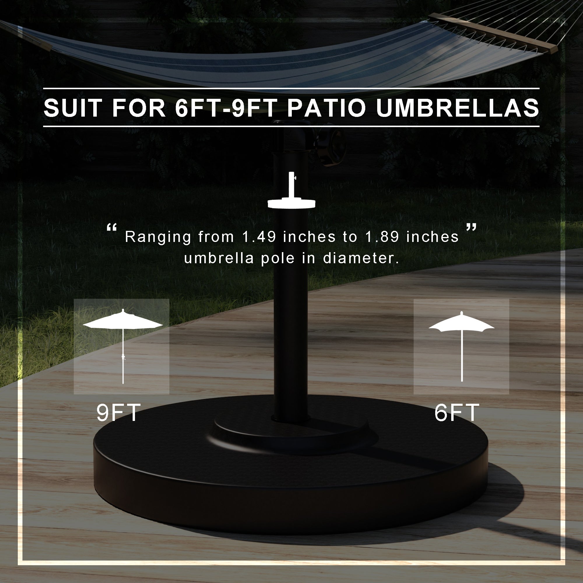 Patio Umbrella 50 LBS Stand With Concrete Filing
