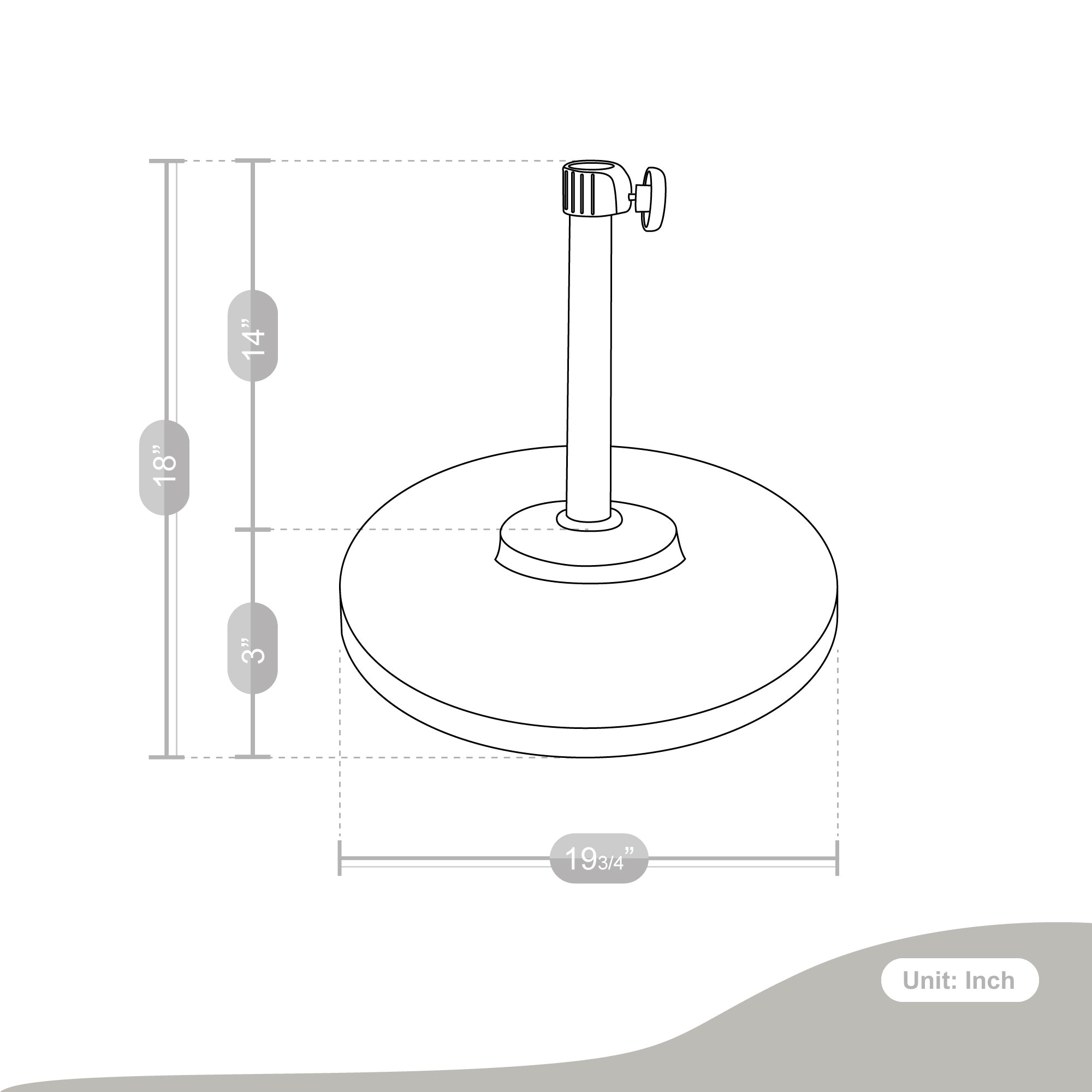 Patio Umbrella 50 LBS Stand With Concrete Filing