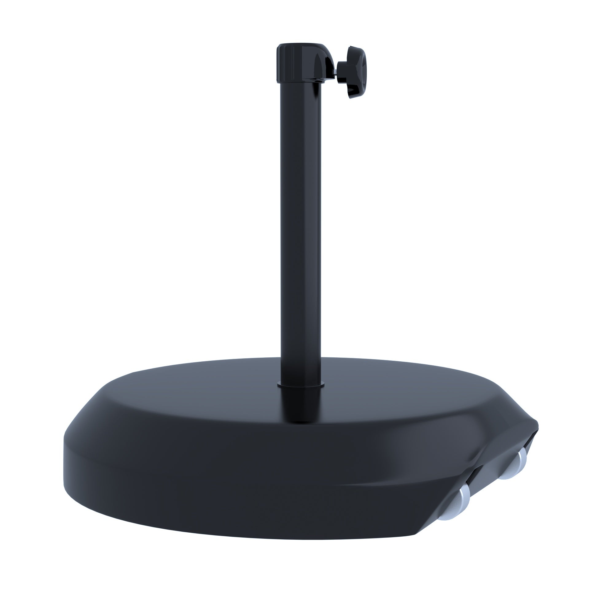 75 pound patio umbrella base California Umbrella 75LBS Umbrella Base with Steel Cover with Concrete Black