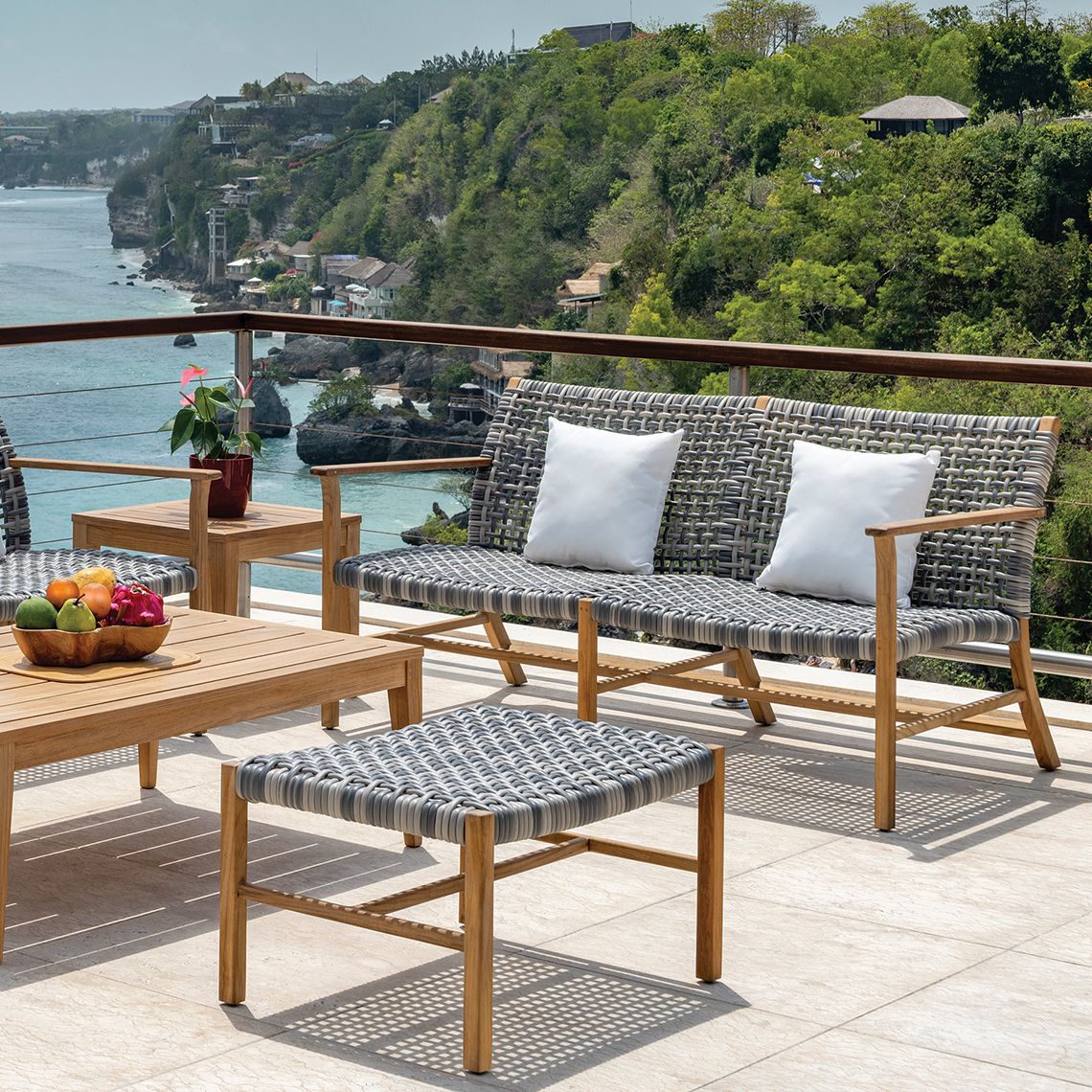 Kingsley Bate Catherine Teak Club Settee