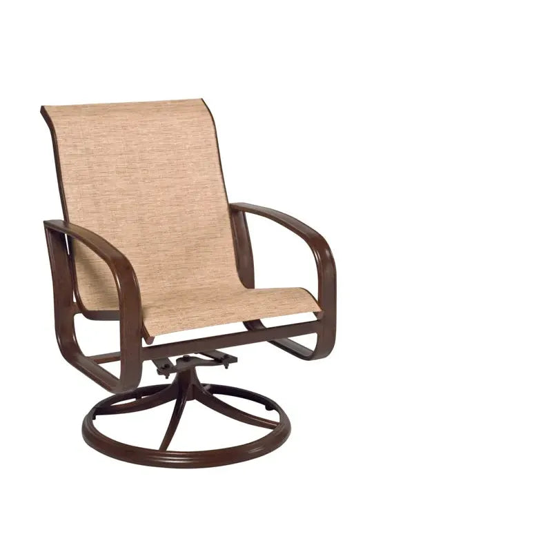 Cayman Isle Sling Swivel Rocking Dining Arm Chair
