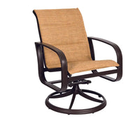 Cayman Isle Padded Sling Swivel Rocking Dining Arm Chair