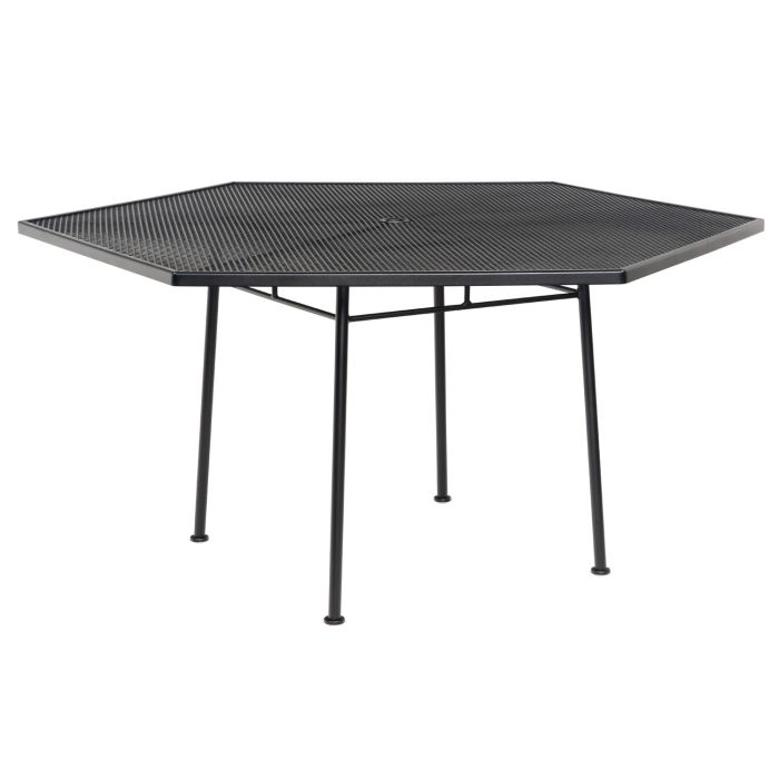 62" x 54" Iron Hexagonal Dining Umbrella Table