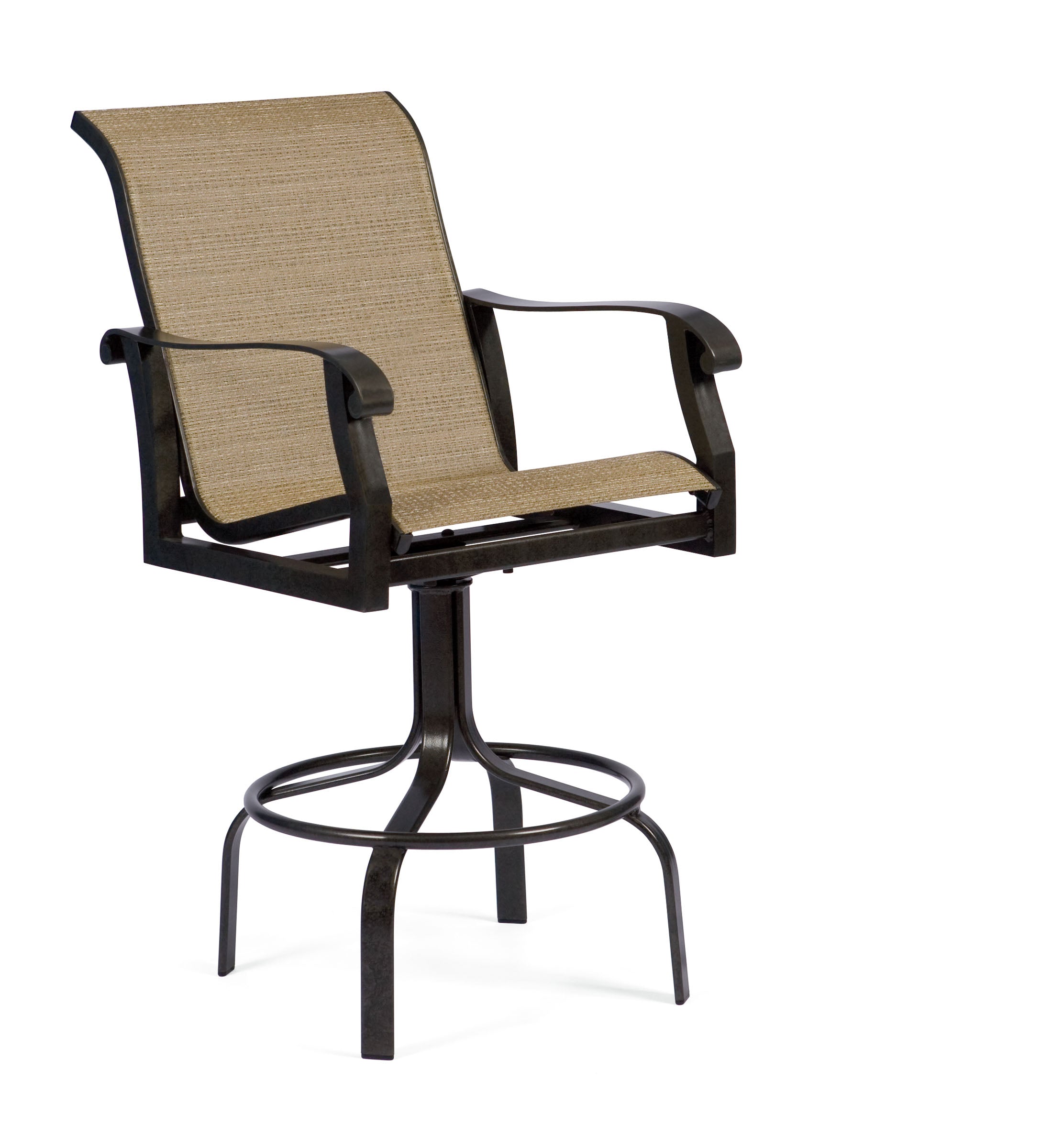 Woodard Cortland Sling Swivel Bar Stool