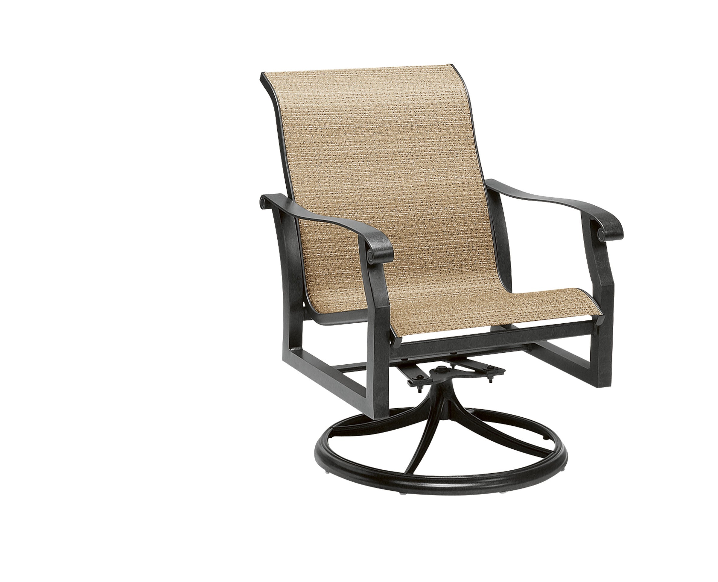 Cortland Sling Sling Swivel Rocking Dining Arm Chair