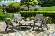 Seaside Casual 5-Pience MAD Chat Table and Woven Chairs