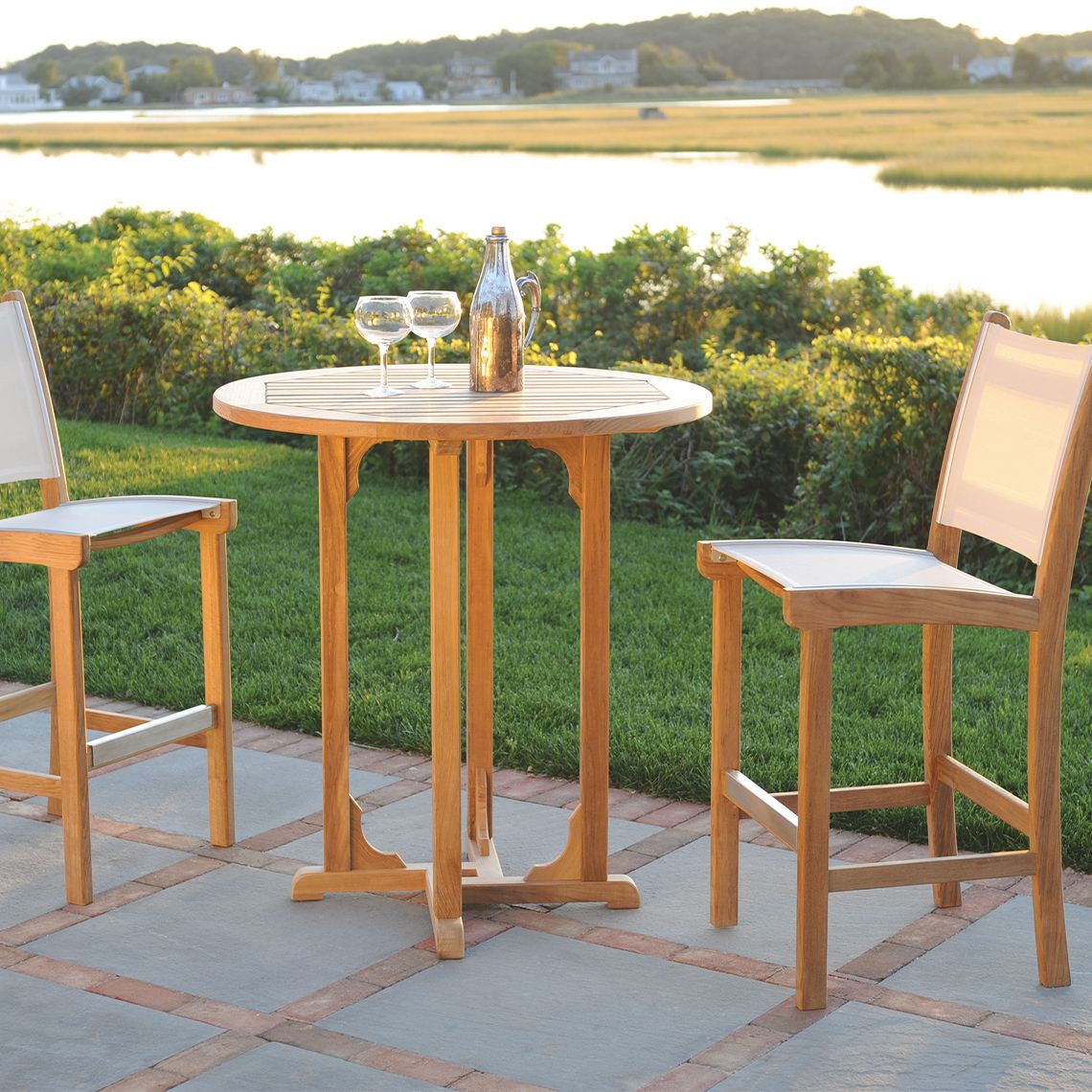 Kingsley Bate St. Tropez Teak Bar Chair and Essex Bar Table - Thumbnail 2