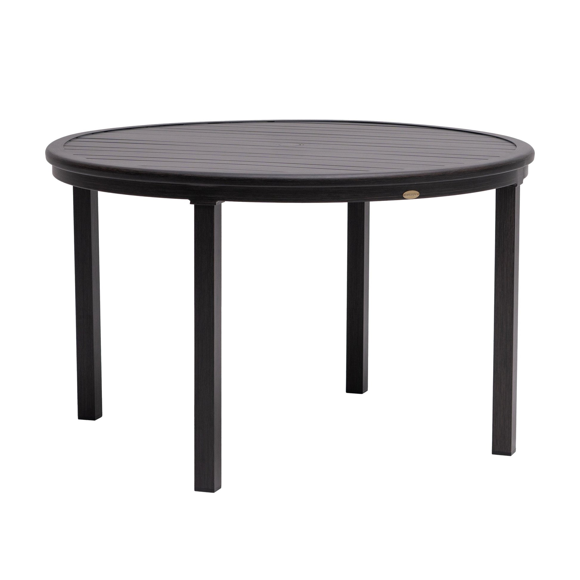 48 inch round patio table with umbrella hole VICLLAX 47.2" for 6, All Weather Metal Outdoor Dining Table Adjustable Hole, Walnut Wood-Like Tabletop : Patio, Lawn & Garden 1.88 umbrella hole (umbrella sold separately) Woodard Deluxe 48-Inch Round Obscure