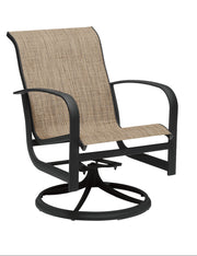 Fremont Sling Swivel Rocking Dining Arm Chair