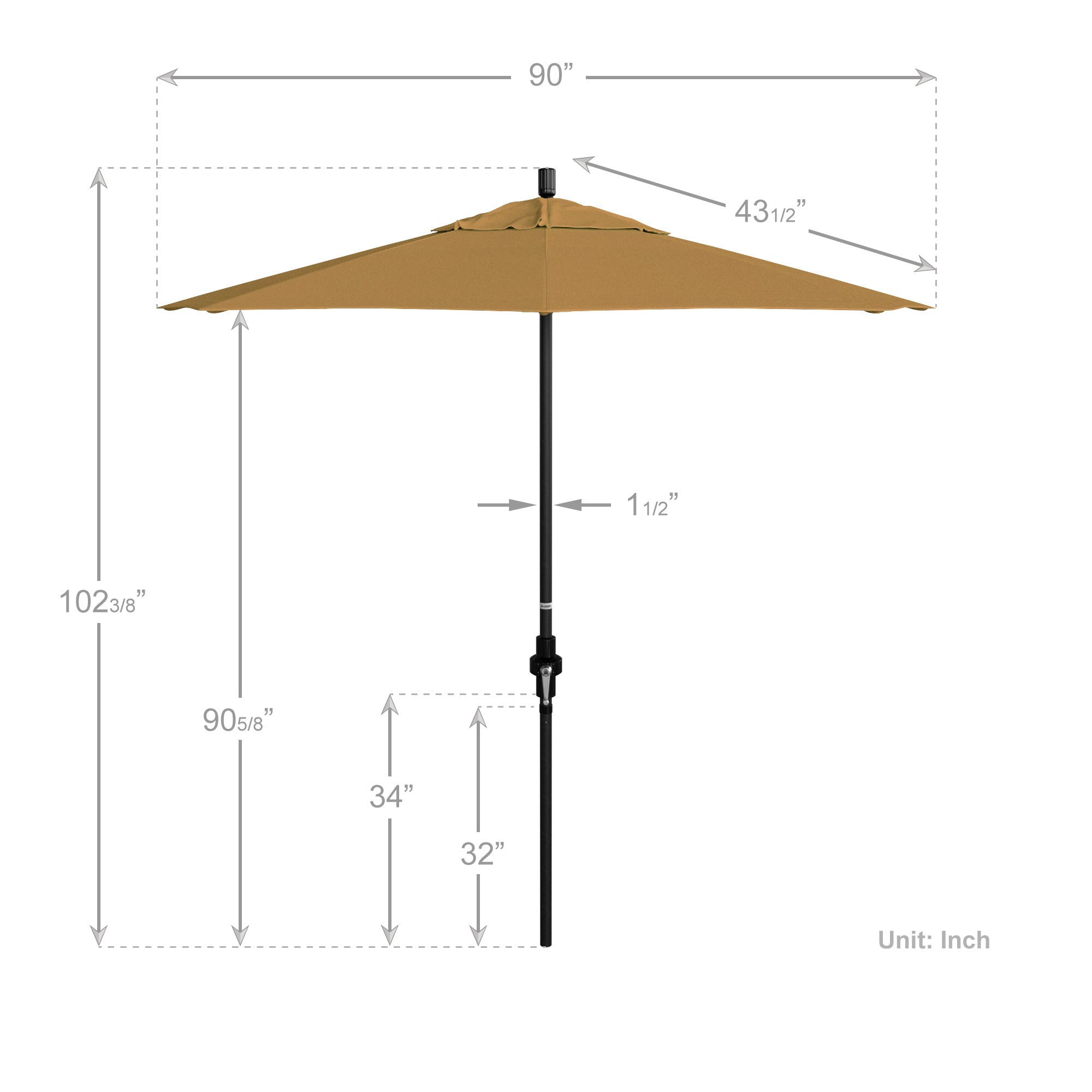 7.5' Sun Master Series Patio Umbrella - Sunbrella Fabric