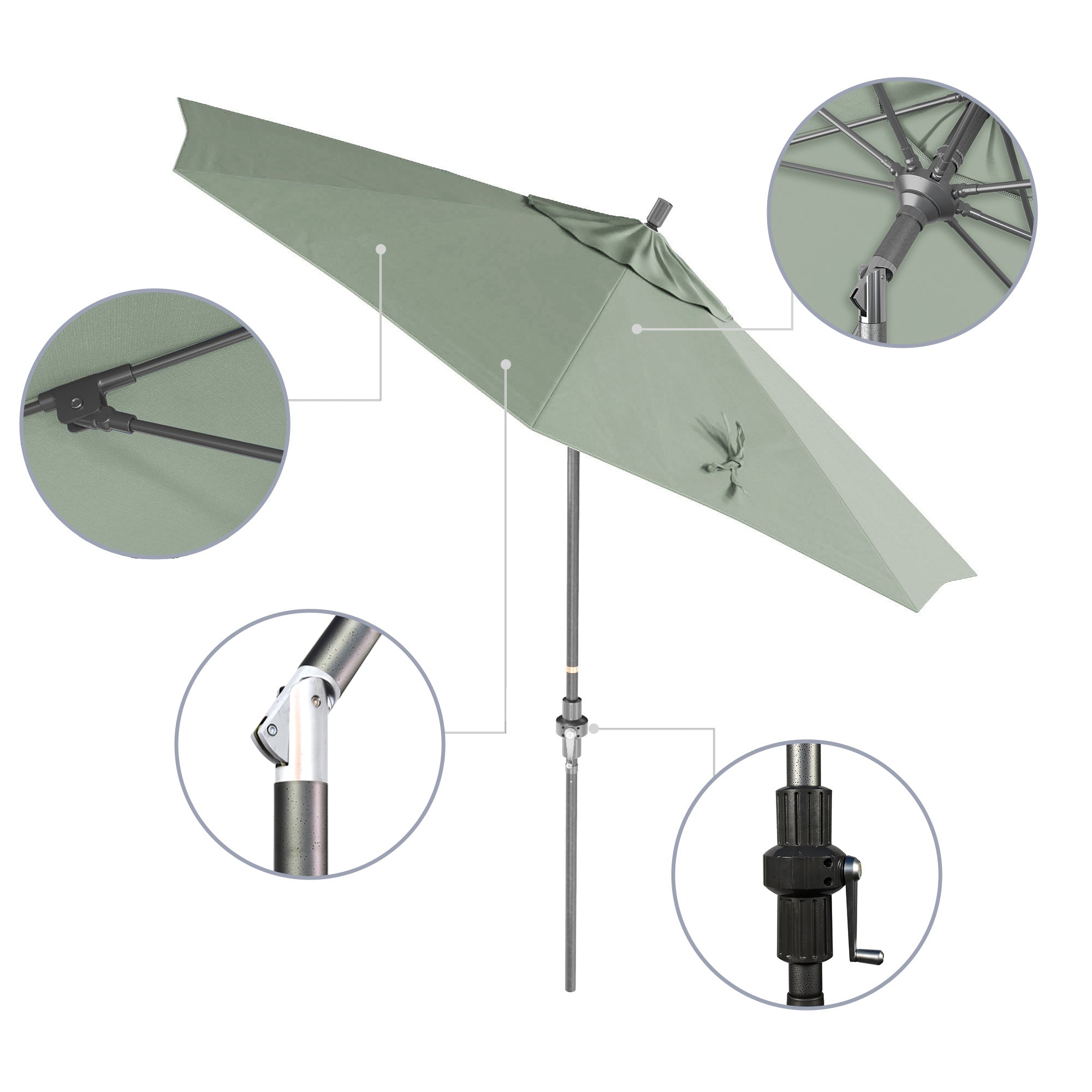 9' Sun Master Series Patio Umbrella - Sunbrella Fabric