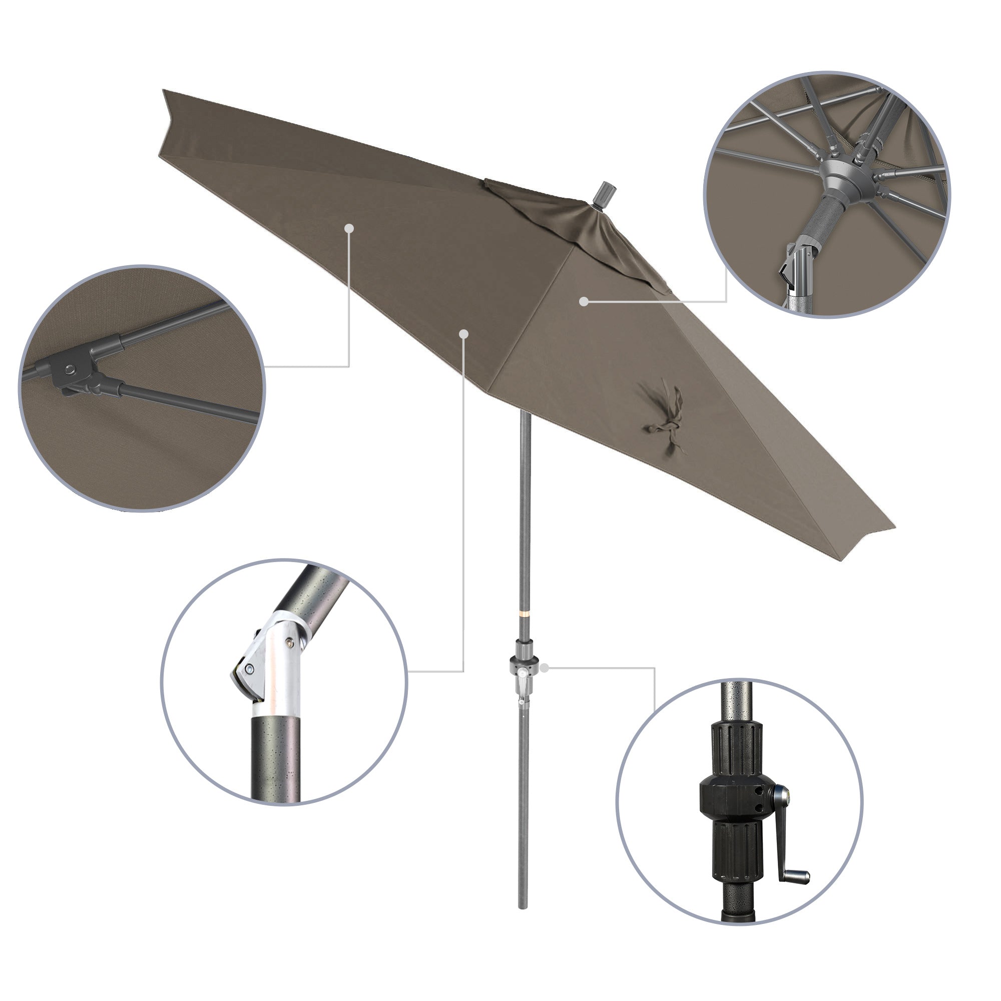 9' Sun Master Series Patio Umbrella - Sunbrella Fabric