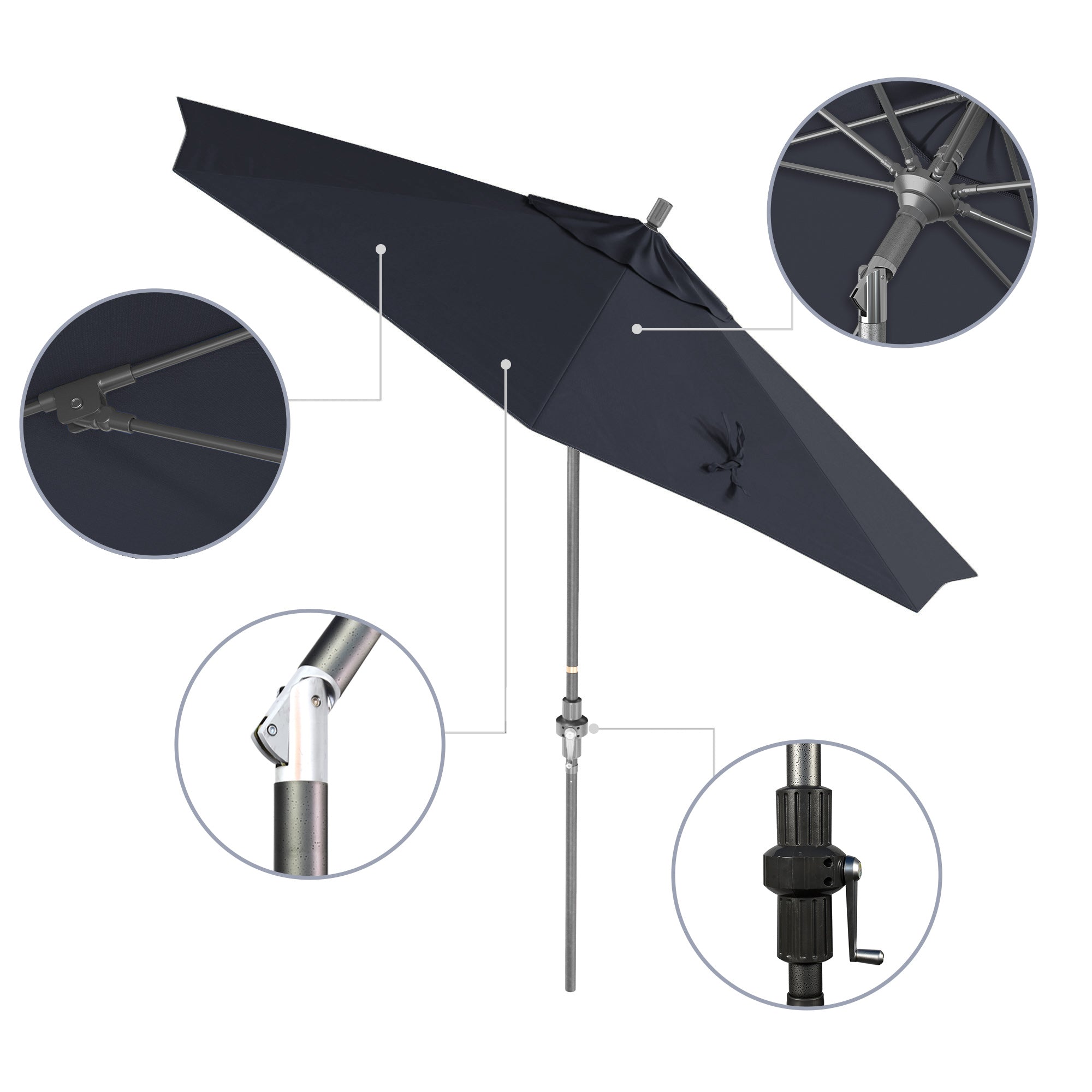 9' Sun Master Series Patio Umbrella - Sunbrella Fabric